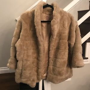 H&M Beige Faux Fur Coat